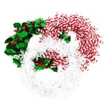 2PC Christmas Decor Garland Snowflake Crutch Color Stripes Iron Wire Christmas Tree Decor Metal Wire