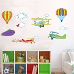 1PC Hot Air Balloon Plane Wall Sticker For Kids Room Home Decoration Wall