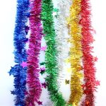 2PC Christmas Birthday Wedding Party Decor Color Stripes Ribbon Plastic Garlands