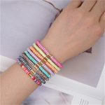 Holiday Beach Style Cross-Border Supply Accessories European Colorful Soft Pottery Letters European and American Fashionable Stylish Outfit Ornament Women's Bracelet