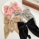 Solid Color Tulip Ribbon Bowknot Barrettes Elegant Clip Hair Accessory Fashion Women