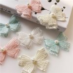 Cute Lace Diy Handmade Fabric Craft Clothing Accessories Beaded Three-Dimensional Bow Cloth Sticker