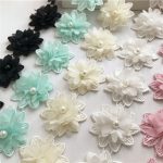 Chiffon Three-Dimensional Flower Lace Water Soluble Polyester Lace Beaded Flower Performance Dress Clothing Accessories