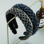 Fashion Elegant Handmade Beaded Crystal Sponge Headband Baroque Style Personality Trendy Headband Hairpin