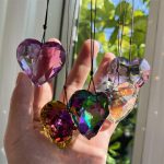 45mm Crystal Peach Heart Prism Pendant Crystal Craft Ornament Accessories Pendant Sun Catcher