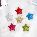 Gold Powder Five-Pointed Star Pendant Christmas Tree Decor  XINGX Hanging Ornaments