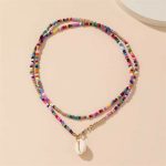 Long Retro Boho Colourful Charm Necklace Choker Sea Beach