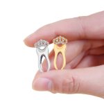 Fashion Tooth Brooches for Women Dress Lapel Pin with Crystal Crown Gold Sliver Teeth Dentist Jewelry Button Badges Kids Gifts