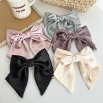 Satin Bow Barrettes Hairpin Hair Accessories Fashion Women Headdres Hair Clips