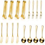 12Pcs/Set столовые приборы Cutlery Western Dessert Cutlery Ice Cream Spoon Long Handle Tableware Christmas Party Supplies
