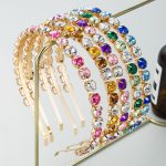 Baroque Gold Creative Metal Headband Light Luxury Fengcai Color Diamond Hair Accessories
