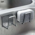 Kitchen Stainless Steel Sink Sponges Holder Self Adhesive Drain Drying