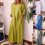 WOMEN LOOSE BAGGY MAXI DRESS LADIES CASUAL LONG SLEEVE KAFTAN SHIRT DRESS UK