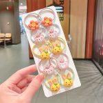 New Children's Hair String Cartoon 10 PCs Set Cute Hair String Pairs Ponytail Hair Ring Girls High Elasticity Elastic Band Hair Accessories