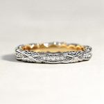 Elegant Two Tone 925 Silver Rings Women White Sapphire Wedding Ring Size 6-10