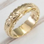 Fashion 18K Gold Flower Simple Rings Women Men Wedding Band Jewelry Size 5-11