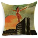 Linen Cotton design Throw Waist Pillowcase Cushion Cover Home Sofa Decor 18"