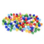 100X glitter tinsel pompom balls small pompoms ball cat puppy toys pet supply